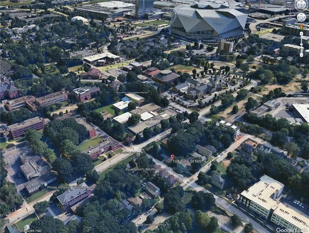 an aerial view of multiple house