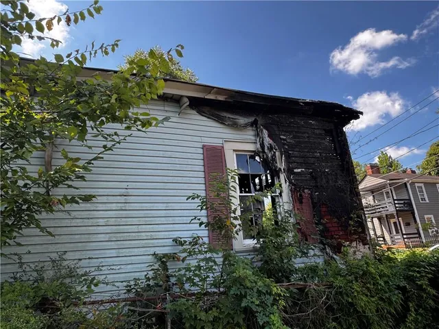 a backyard of a house with lots of green space