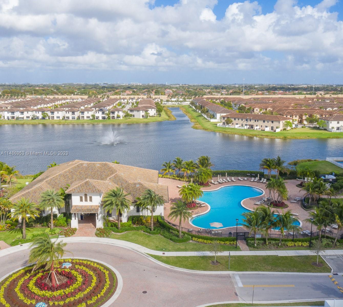 3308 West 95th Terrace Hialeah, FL 33018 - Photo 42 of 43 an aerial view of a house with a garden and lake view