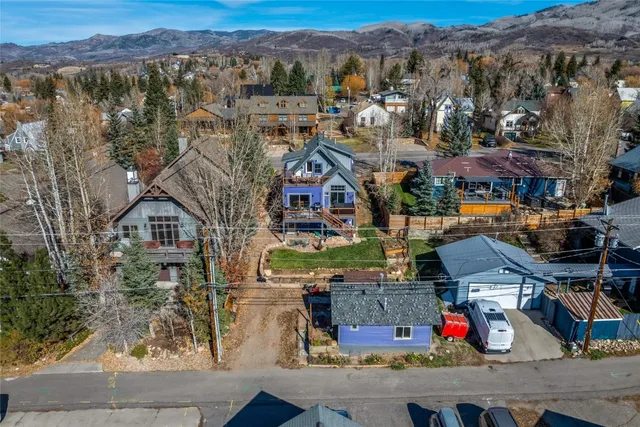 an aerial view of multiple house