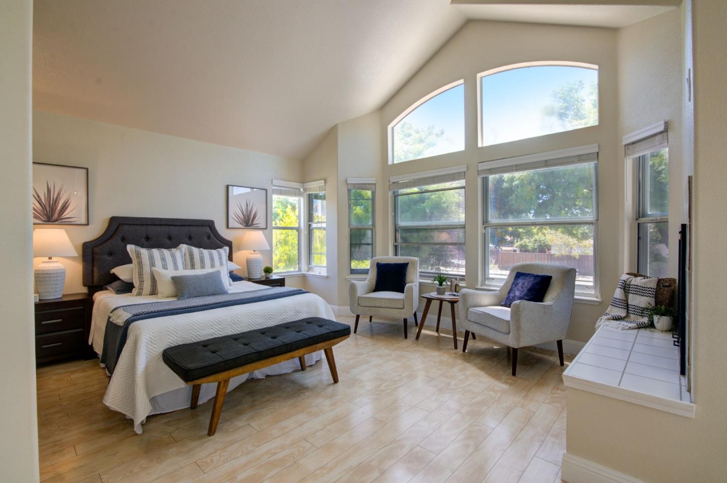 2699 Ramsdell Place San Jose, CA 95148 - Photo 18 of 40 a bedroom with a bed and large windows
