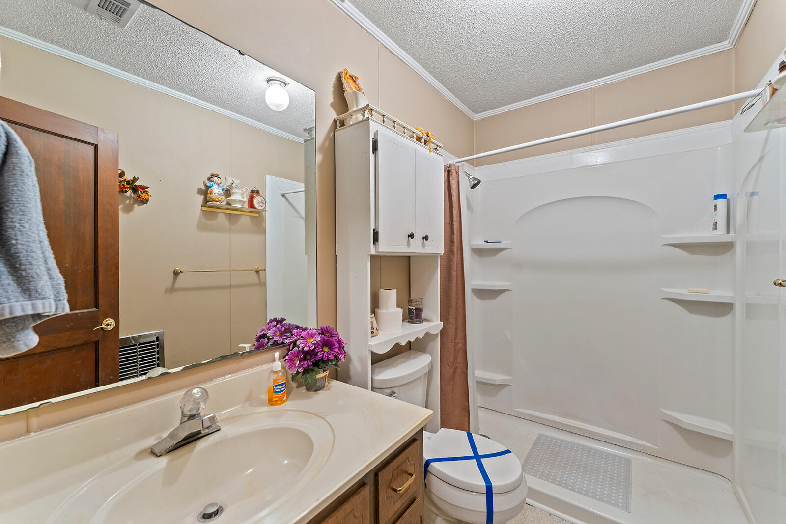 4780 Griffith Road Holt, FL 32564 - Photo 26 of 44 a bathroom with a sink mirror and shower
