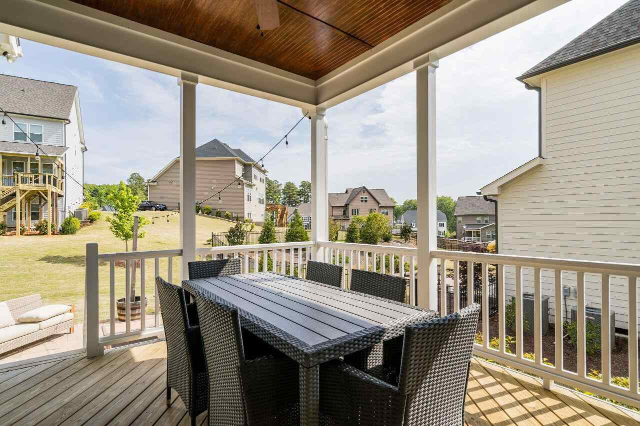 5264 Aleppo Lane Raleigh, NC 27613 - Photo 27 of 30 Lovely covered back porch for shaded afternoon cookouts. Covered Back Porch
