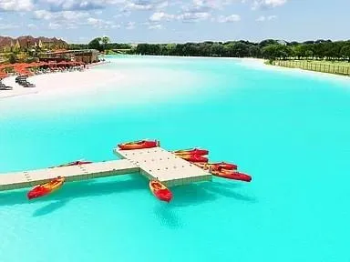 swimming pool view with lake view and mountain view