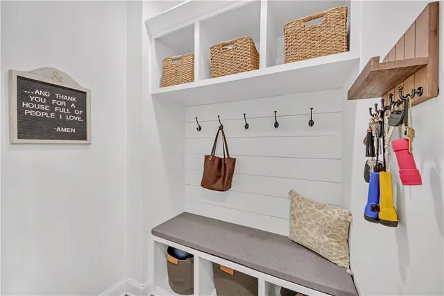 a view of a balcony with furniture
