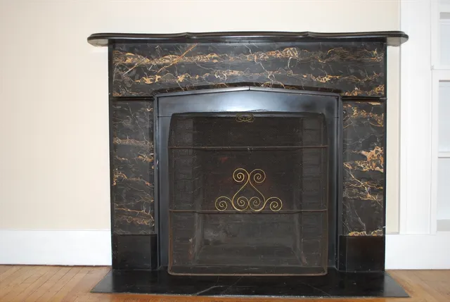a close view of fireplace