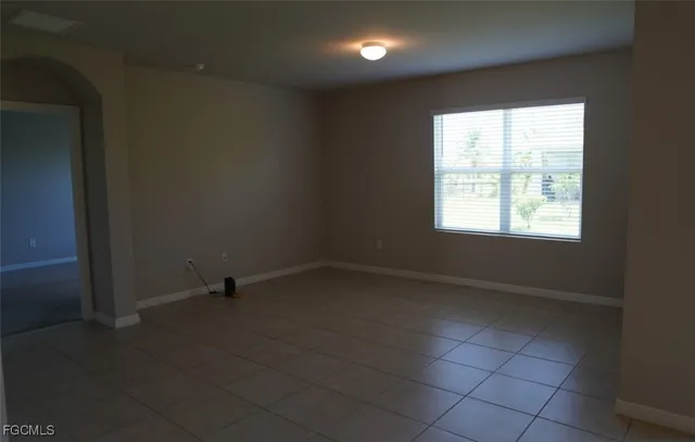 an empty room with a window