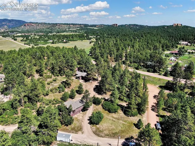 a view of a lake with a houses