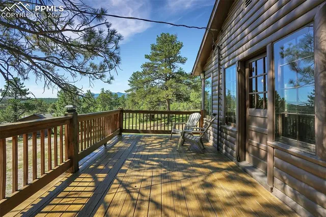 a view of a pathway with a patio