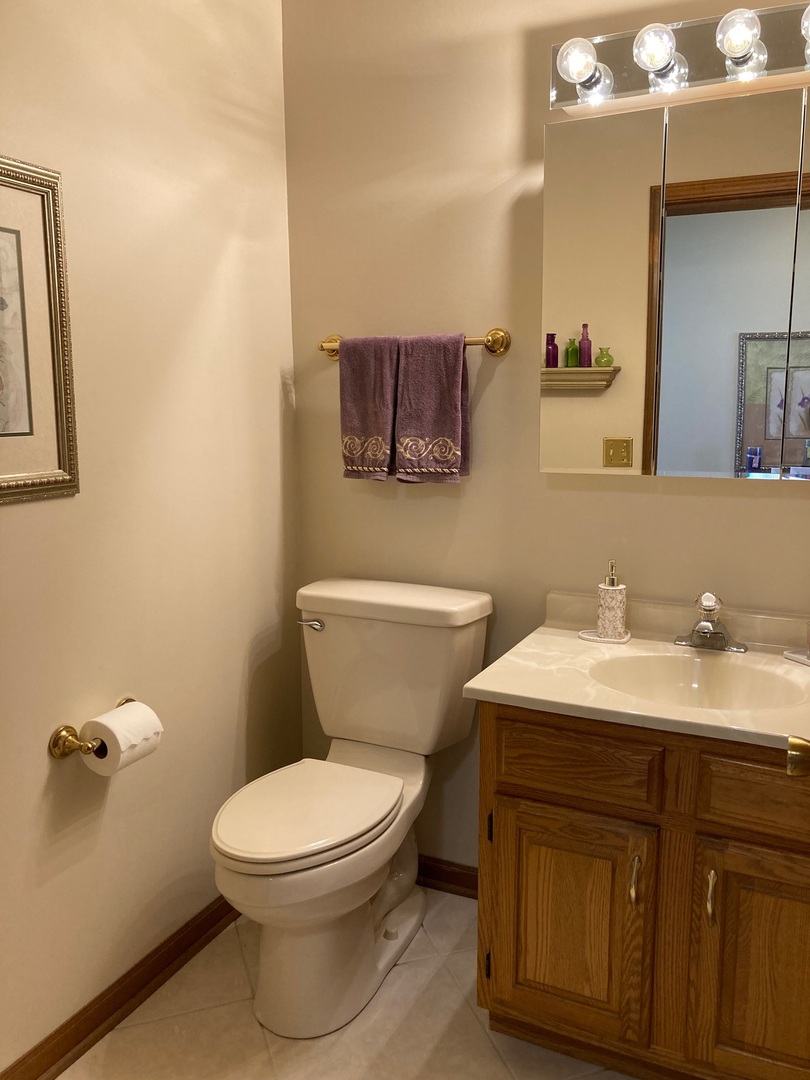 36 Redstart Road Naperville, IL 60565 - Photo 15 of 38 a bathroom with a toilet a sink and mirror