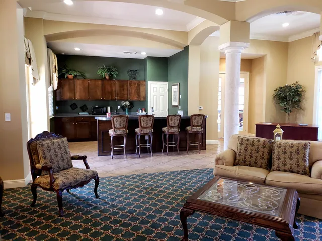 a living room with furniture