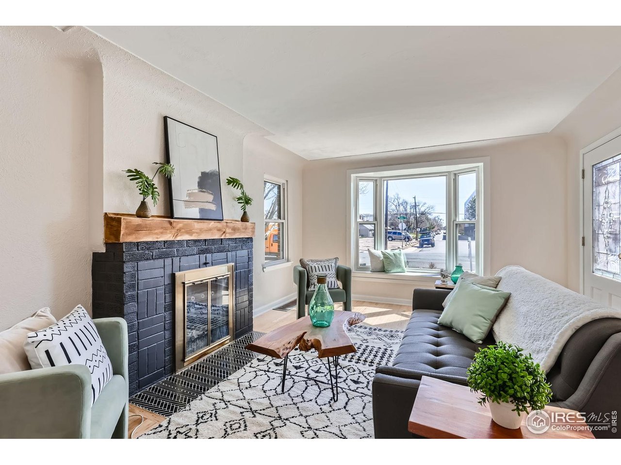 865 Holly Street Denver, CO 80220 - Photo 2 of 18 a living room with furniture and a fireplace