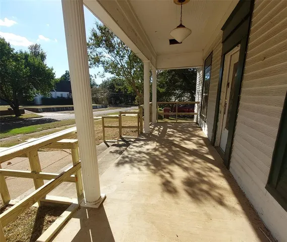 a view of a porch