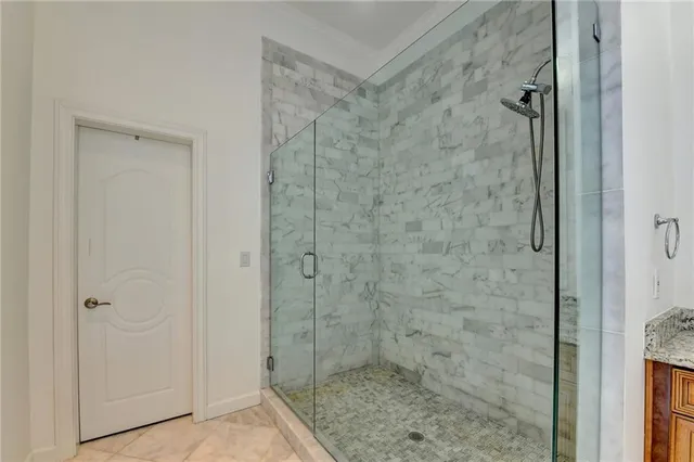 a bedroom with a bed and a closet