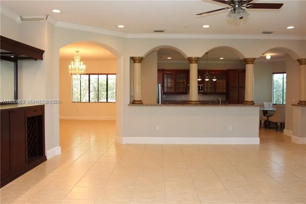 a view of an entryway with a hall