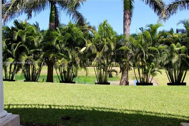 a view of yard with green space