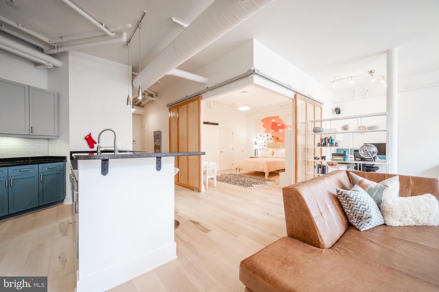 1700 Kalorama Road Northwest, Unit 308 Washington, DC 20009 - Photo 11 of 33 Barn Doors Separate Second Bedroom Suite