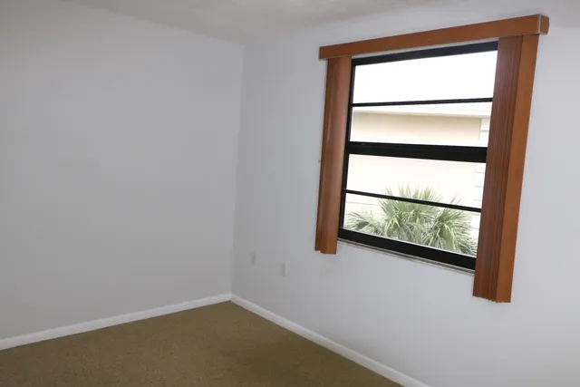 a view of a small space with a window