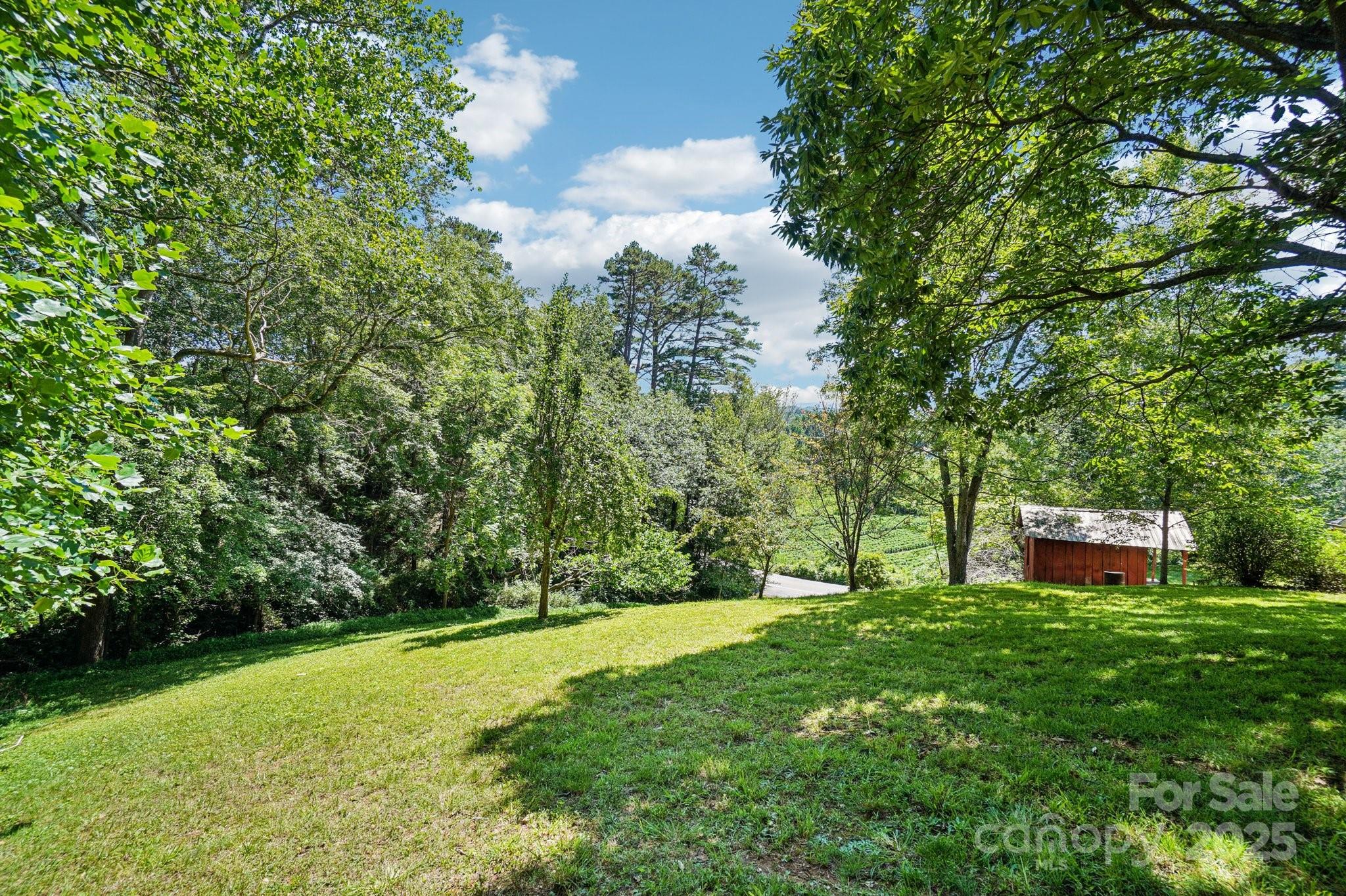 203 North Beaverdam Road Candler, NC 28715 - Photo 38 of 40 a view of a garden with a bench