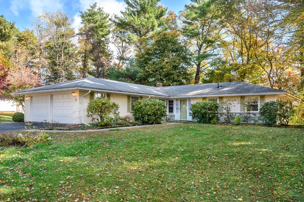 front view of a house with a yard