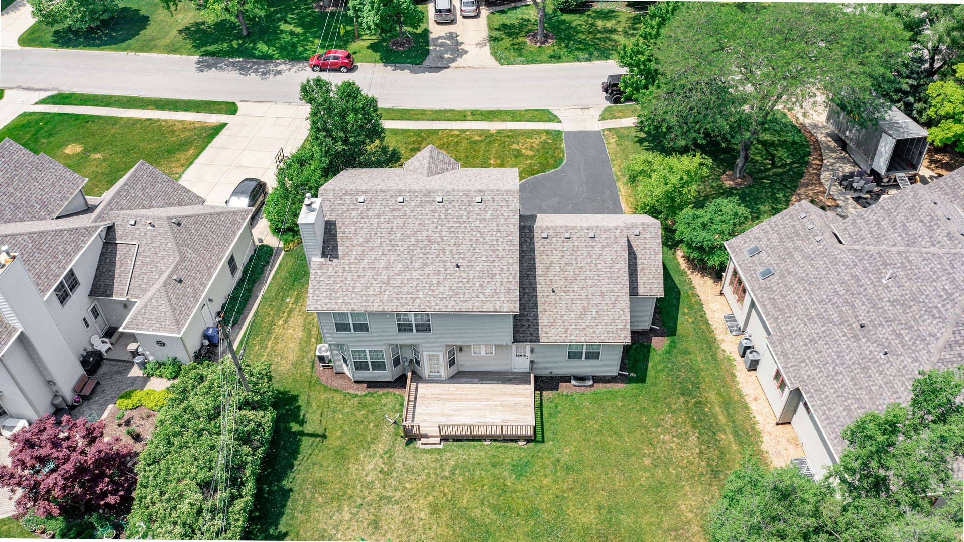 1917 Driving Park Road Wheaton, IL 60187 - Photo 36 of 41 an aerial view of a house with a garden and swimming pool