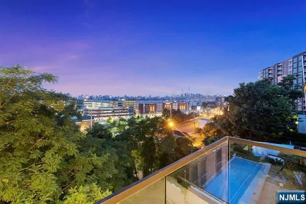 a view of city from a balcony