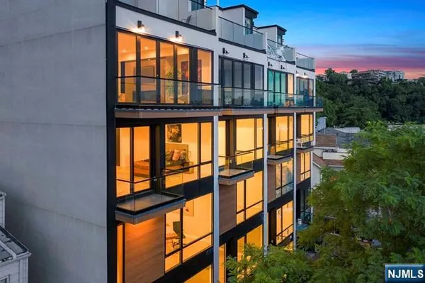 a view of a building from a balcony