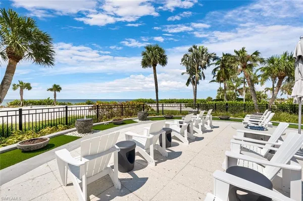a view of a swimming pool and outdoor space