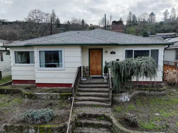 a view of a house with a yard and plants