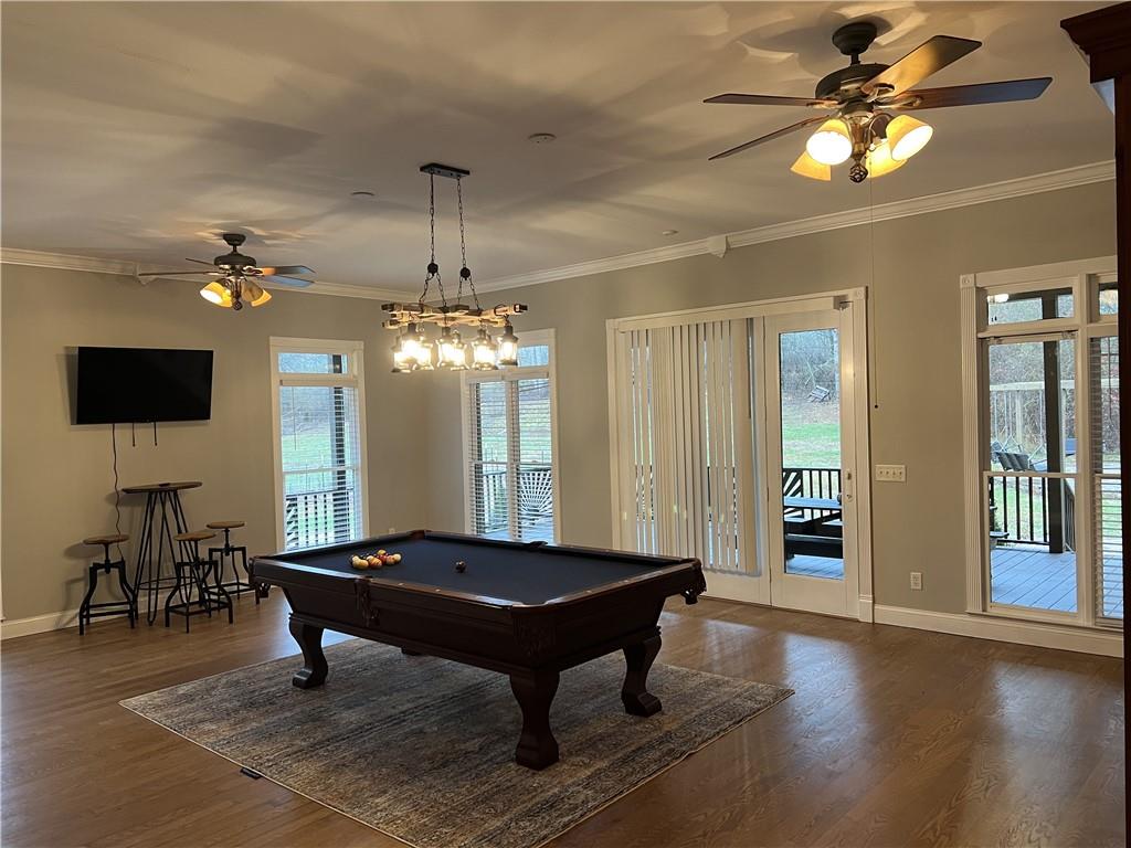 33-t J T J Mote Road Dahlonega, GA 30533 - Photo 31 of 59 a living room with pool table and a flat screen tv