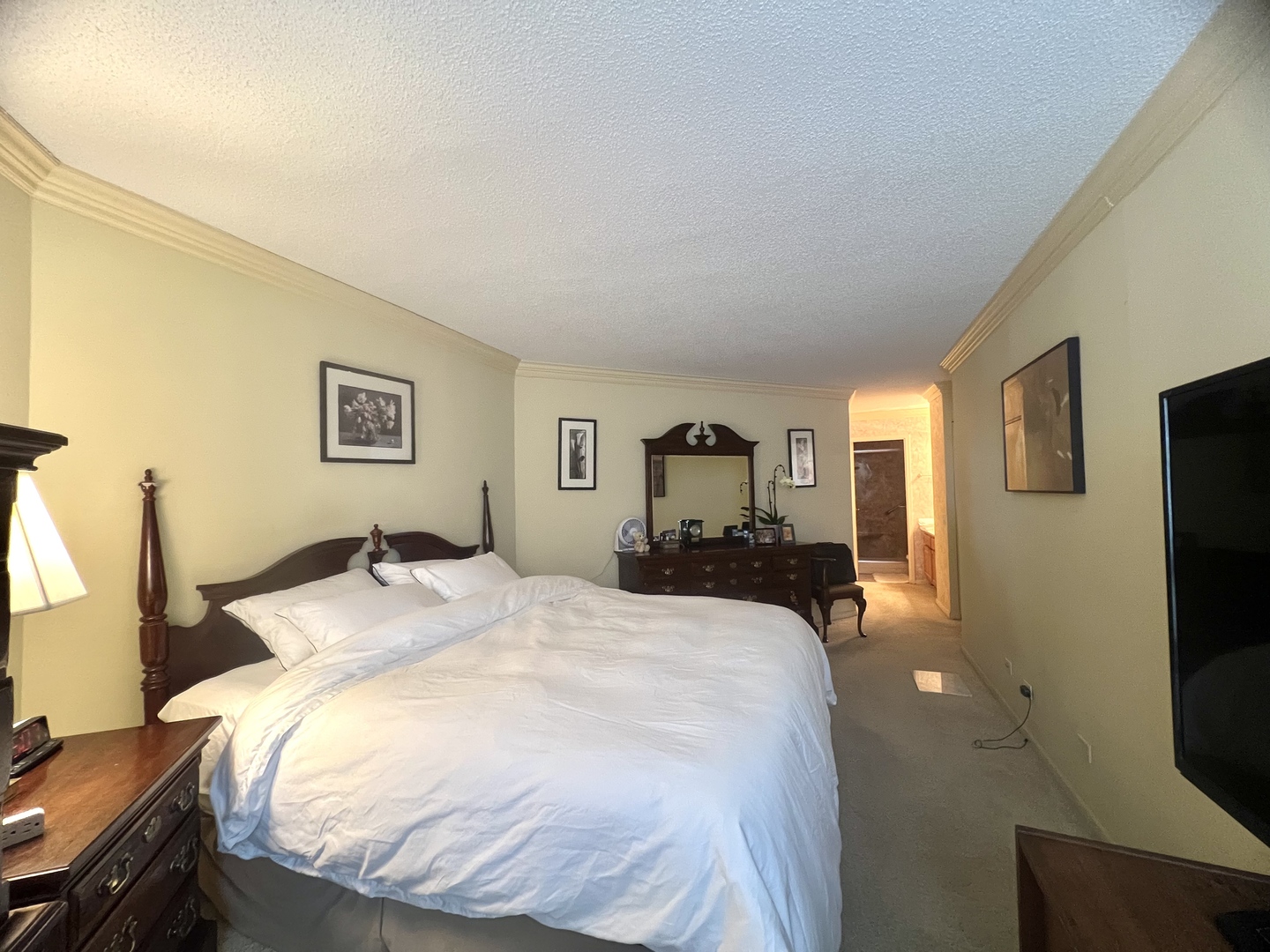 5320 North Sheridan Road, Unit 2203 Chicago, IL 60640 - Photo 14 of 27 a bed sitting in a bedroom next to a tv