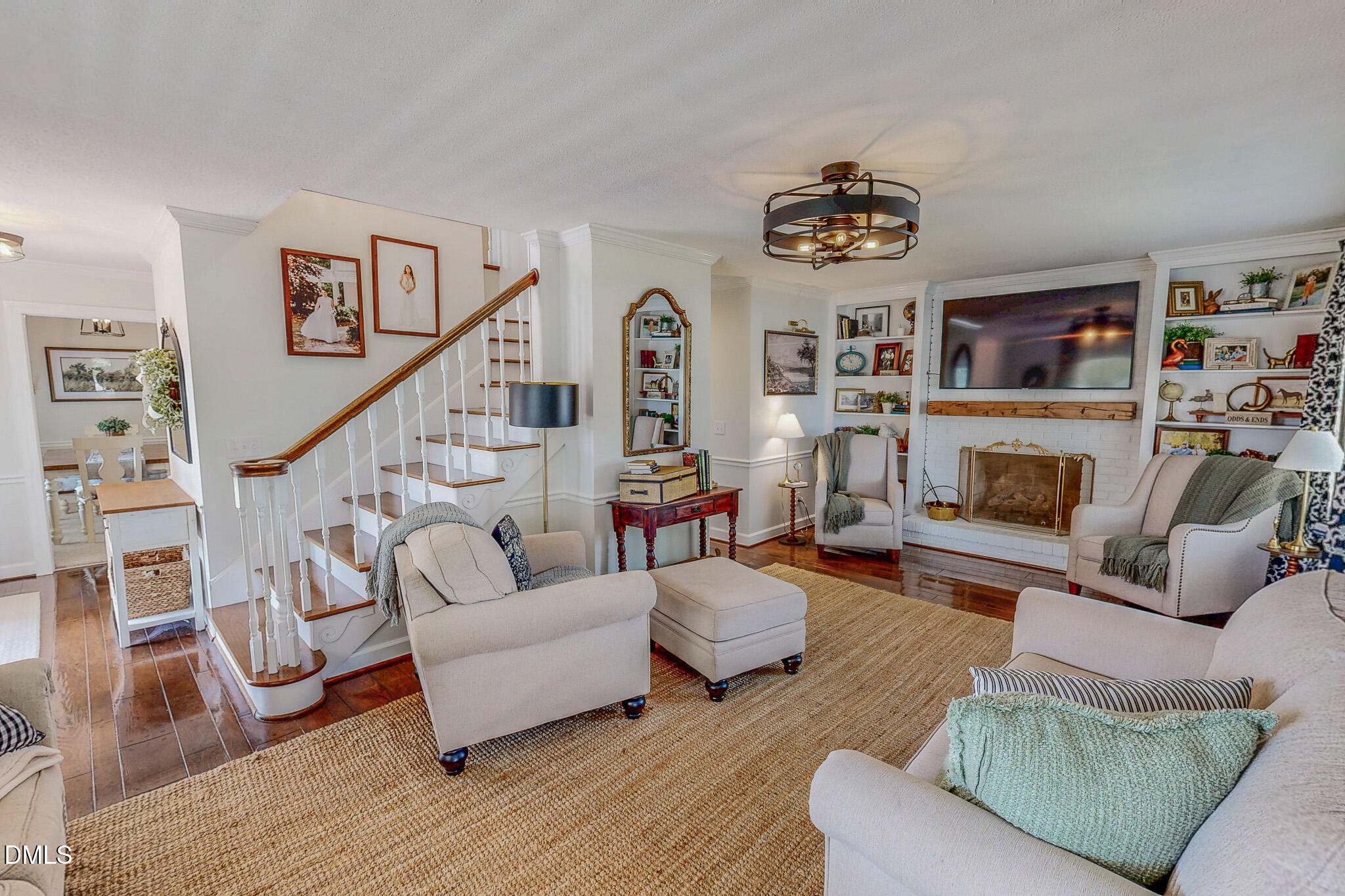 7810 Helena Moriah Road Rougemont, NC 27572 - Photo 2 of 53 a living room with furniture and a fireplace