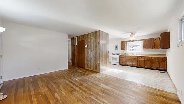 a view of a room with a flat screen tv