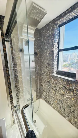 a bathroom with a shower