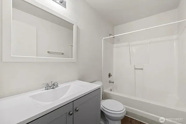 a bathroom with a sink toilet and vanity