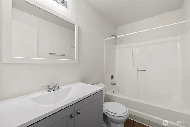 a bathroom with a sink toilet and vanity