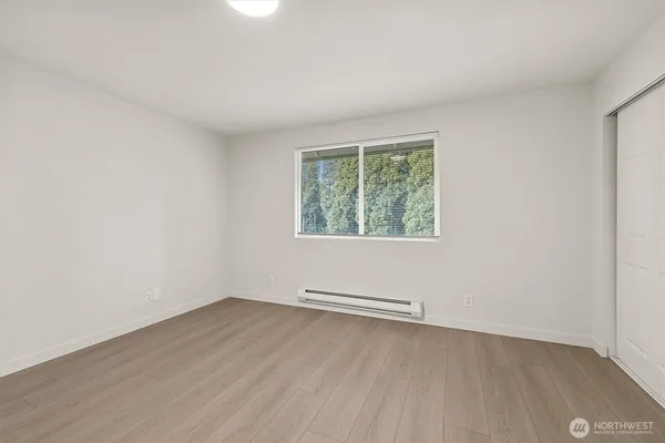 an empty room with a window