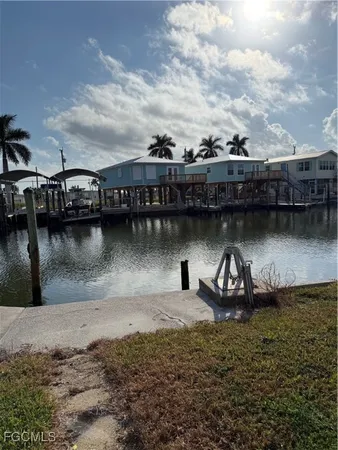 a view of a lake with boats