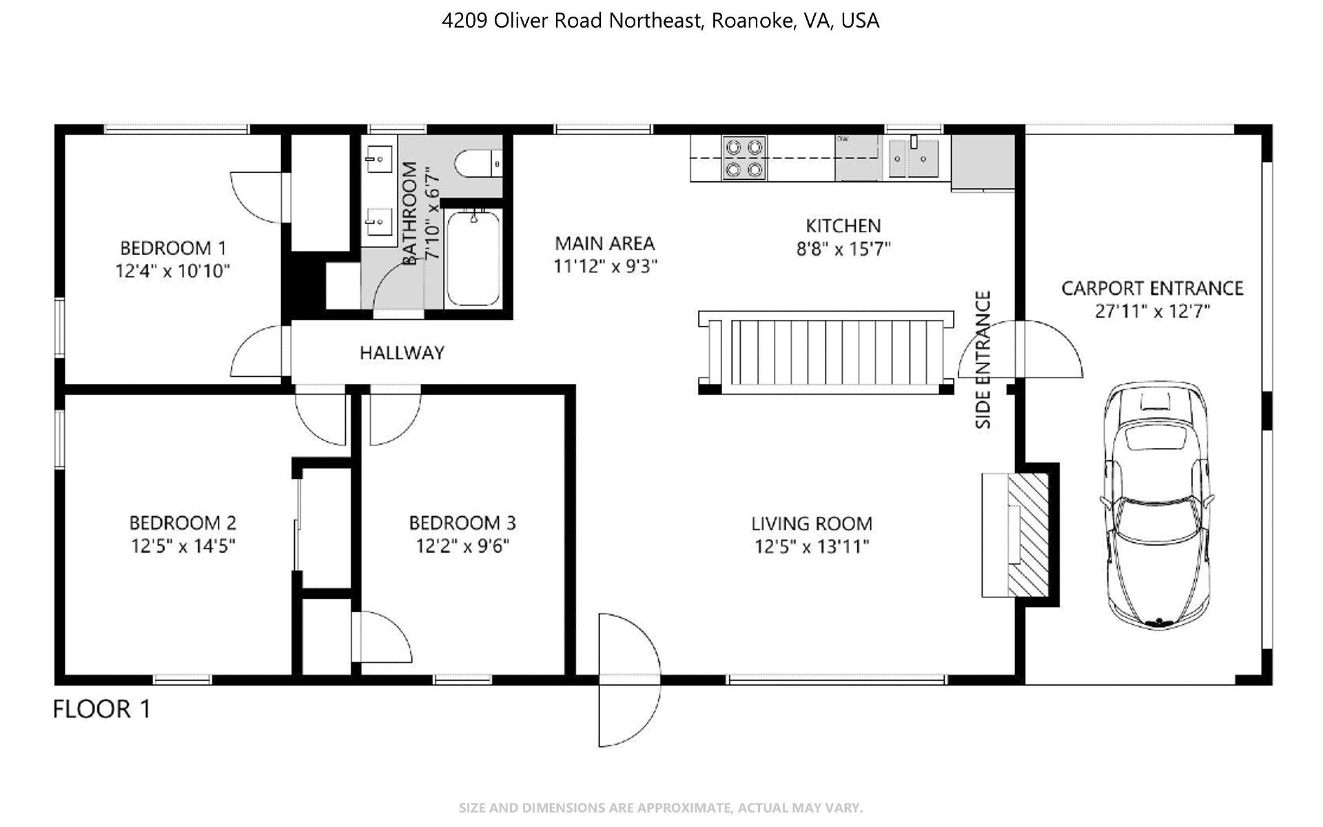 4209 Oliver Road Northeast Roanoke, VA 24012 - Photo 23 of 24 Floor Plan - Floor 1