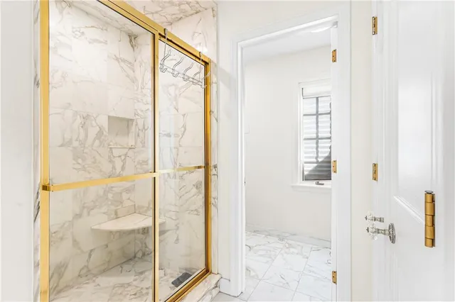 a bathroom with a shower