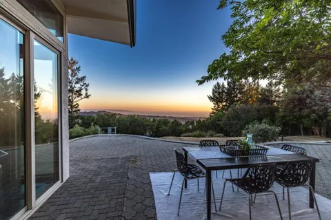 a view of an outdoor space with mountain view