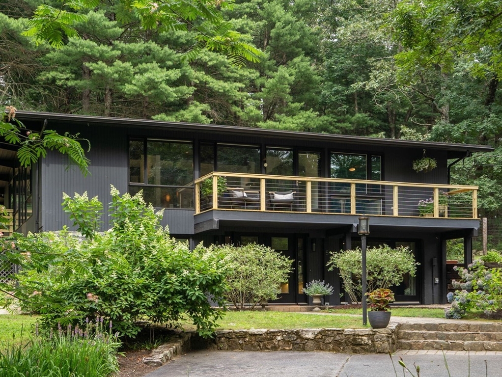 a house with a garden view
