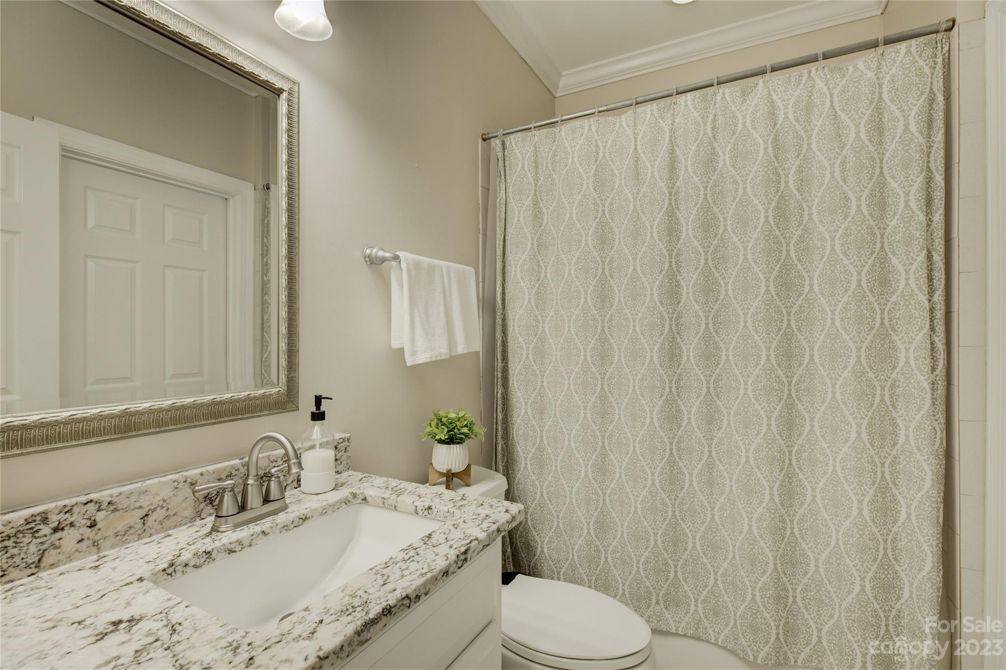 12017 Forest Home Drive Fort Mill, SC 29708 - Photo 22 of 44 a bathroom with a granite countertop sink and a mirror