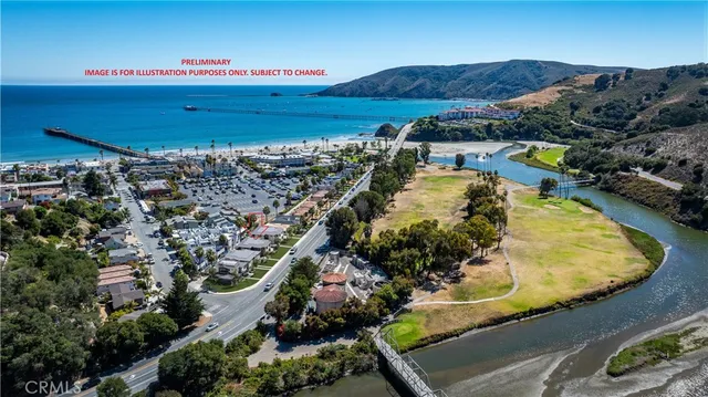 an aerial view of residential houses and outdoor space