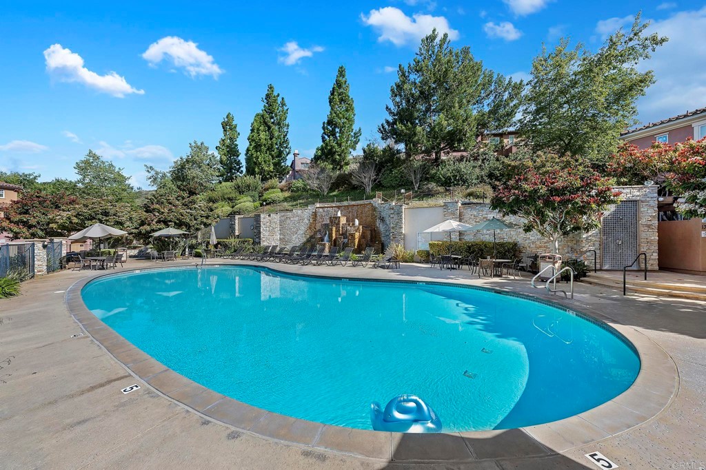 1295 Highbluff Avenue San Marcos, CA 92078 - Photo 32 of 38 a view of a swimming pool with outdoor seating