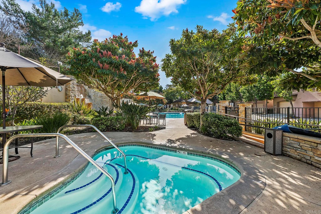 1295 Highbluff Avenue San Marcos, CA 92078 - Photo 35 of 38 a view of a swimming pool with a patio and a yard