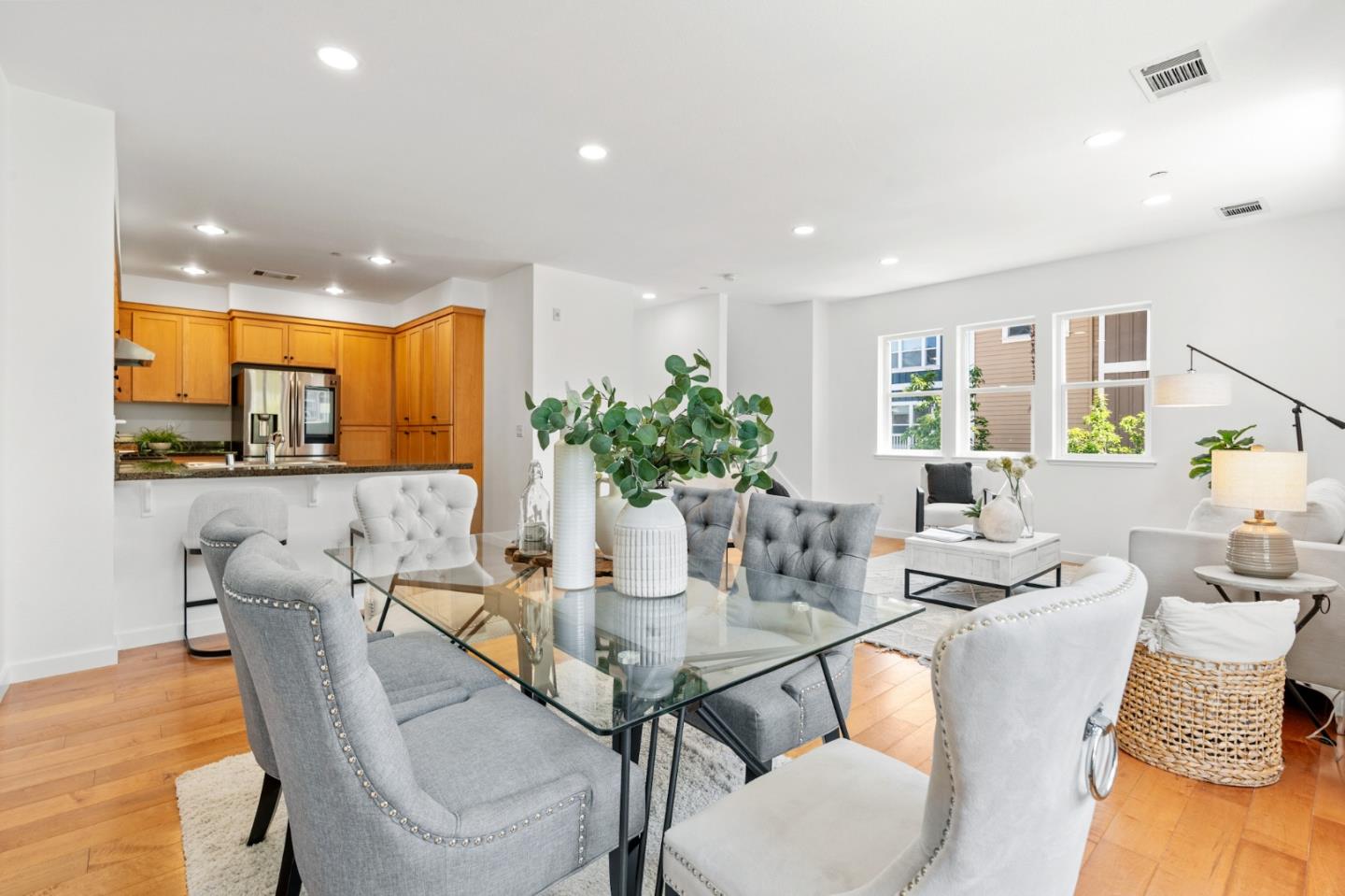 1909 Cambridge Drive Mountain View, CA 94043 - Photo 18 of 73 a view of a dining room with furniture window and wooden floor