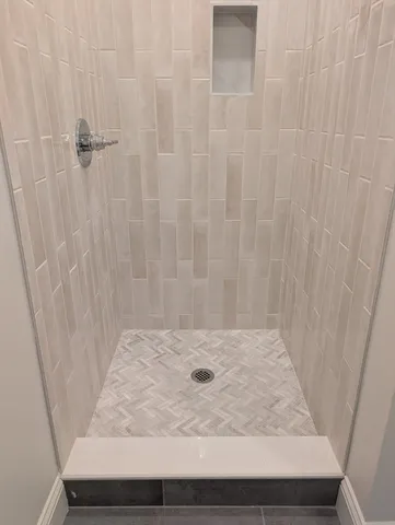 a bathroom with a shower