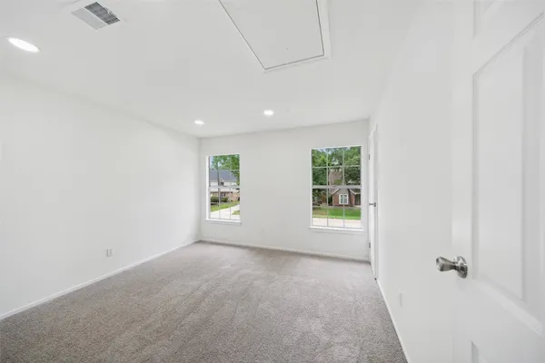 an empty room with windows