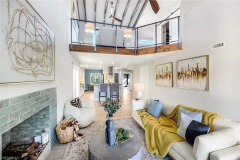 a living room with furniture